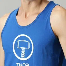 Organic Chics Pack Of 2 Avengers Printed Cotton Vests Maroon Avenger-Royal Thor_S image 4