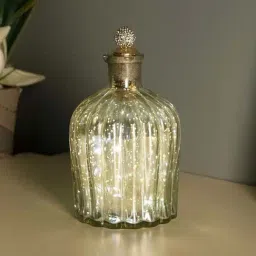 Homesake Silver Glass Mercury Flat Base Bottle Star String Lights With Dazzle Ball Lid-picture-16