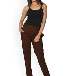 SRISARAS Women Regular Fit Mid-Rise Cotton Trousers-image-45