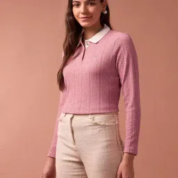 U.S. Polo Assn. Womens Pink Polyester Regular Fit T Shirt image 3