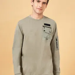 Street 808 by Pantaloons Olive Regular Fit Sweatshirt-image-10