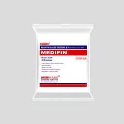 Medica Medifin Paraffin Gauze Dressing 10cm x 10cm ( Pack of 20 Dressing) Gauze Medical Dressing-image-32