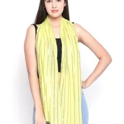 Style Quotient Lime Green Striped Scarves-picture-11