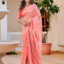 Mitera Printed Zari Pure Cotton Saree-image-81