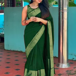 AVANTIKA FASHION Woven Design Zari Border Kanjeevaram Saree with Unstitched Blouse Piece-picture-37