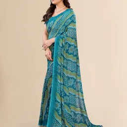 Moda Rapido Bandhani Printed Georgette Saree With Blouse Piece image 5