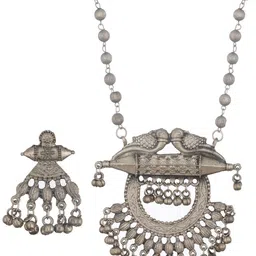 Anouk Silver-Plated Beaded-Studded Jewellery Set image 5