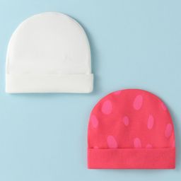 Ben Benny Interlock Knit Caps With Polka Dot Prints Pack of 2 White & Red - Diameter 10 cm-picture-32