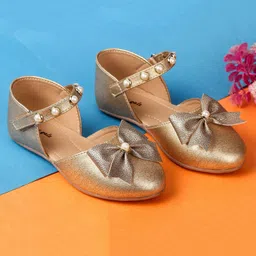 boyz n galz Shimmer Bow Applique Detailed Ballerinas - Gold-picture-26