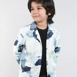 Taffykids Full Sleeves Abstract Printed Blazer - Multi Colour-picture-37