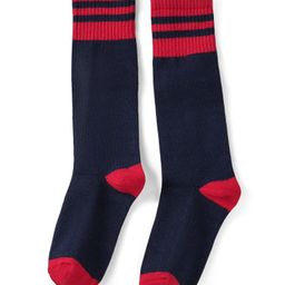 Pine Active Knit Knee Length Football Socks With Color Block Design - Red & Navy Blue-picture-16