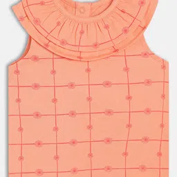 MINI KLUB Cotton Sleeveless Floral Printed Knit Top - Peach-image-61