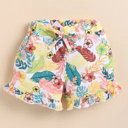 Biskid Sinker Floral & Leaves Printed Shorts - Multi Colour-picture-10