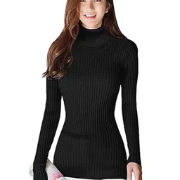 Deshi Look Women Solid Self Design High Neck Long Sleeve Sweatshirt-picture-11