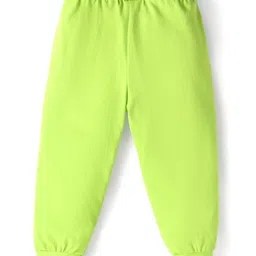 Babyhug Single Jersey Full Length Track Pants with Soccer Star Print Pack of 3 - Navy Blue Grey & Neon Green image 3