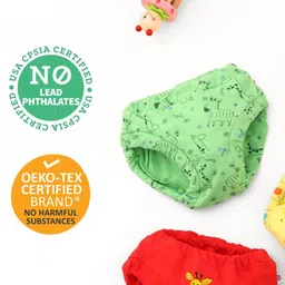 SuperBottoms Pure Cotton Pack Of 5 Animals Printed Basic Briefs - Multi Colour image 4