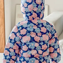 Babymoon Kids Floral Printed Hooded Lightweight Outdoor Jacket image 4