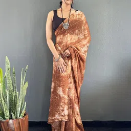 V3 FASHION STUDIO Tie and Dye Pure Georgette Ready to Wear Saree image 5