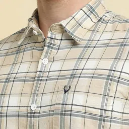 Allen Solly Beige Cotton Regular Fit Checks Shirt image 4