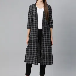 Cottinfab Black Check Long Shrug-picture-19