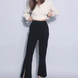 Vero Moda Black Bootcut High Rise Pants-image-35