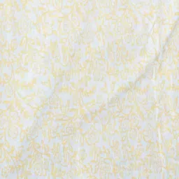 Unnati Silks Yellow Floral Print Saree With Unstitched Blouse image 4