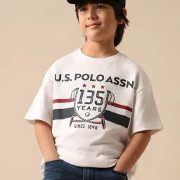 U.S. Polo Assn. Boys White Cotton Printed T-Shirt-picture-41