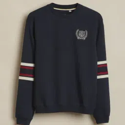 Allen Solly Boys Navy Cotton Regular Fit Striped Sweatshirt-image-55