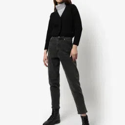 Campus Sutra Black Regular Fit Sweater image 4