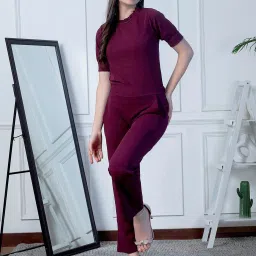 NEUDIS Wine Regular Fit Mid Rise Trousers image 4