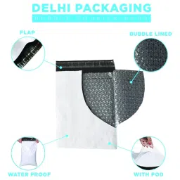 Hetu Bubble Lined Courier Bags With POD Pouch 60 micron Thickness and Size 10 x 12 inch (25.4 x 30.48 cm) (Pack of 1000) image 5