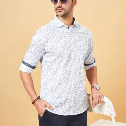 Byford by Pantaloons Blue Bell Cotton Slim Fit Printed Shirt image 4