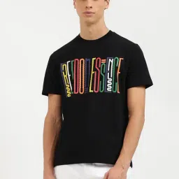 United Colors Of Benetton Black Regular Fit Printed T-Shirt-image-73