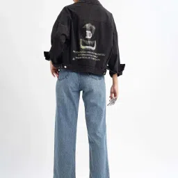 showoffff SHOWOFF Women's Black Denim Jacket image 4