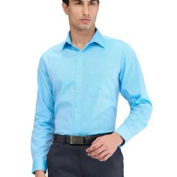 Raymond Blue Slim Fit Self Pattern Shirt-picture-41