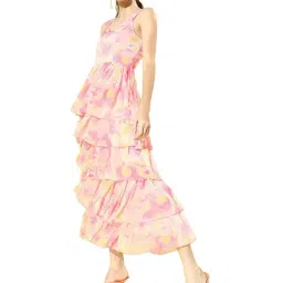 Sera Pink Floral Print A-Line Dress-picture-23