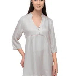PATRORNA White Regular Fit Pleated Tunic-picture-33