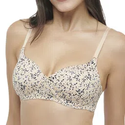 Triumph Beige & Black Printed T-Shirt Bras - Pack Of 2 image 4