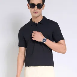 Peregrine By Pantaloons Black Slim Fit Polo T-Shirt image 4