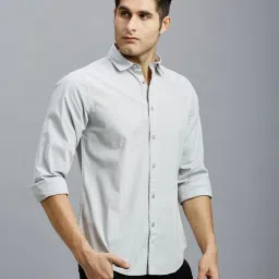 Reid & Taylor Grey Cotton Slim fit Solid Shirt image 4