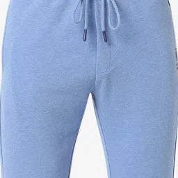 UnderJeans by Spykar Blue Melange Regular Fit Cotton Lounge Pants image 4