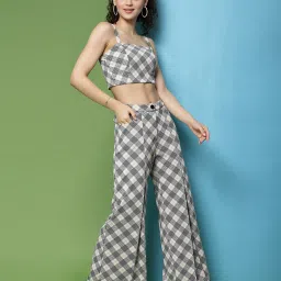 KASSUALLY Beige & Black Checks Co-Ord Set image 4