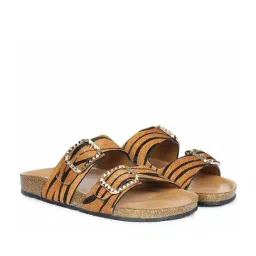Saint G Tan Leo Pony Leather Flat Sandals image 2