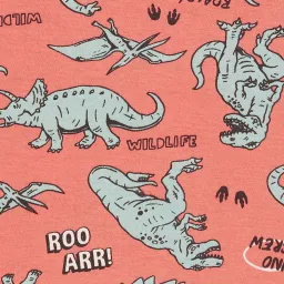 Fame Forever by Lifestyle Kids Coral & Mint Green Cotton Printed T-Shirt image 4