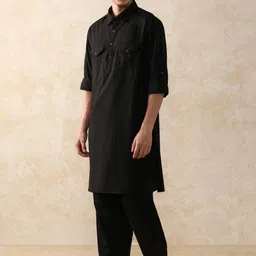 Moara Pathani Solid Pure Cotton Kurta with Dhoti Pants image 5