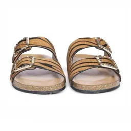 Saint G Tan Leo Pony Leather Flat Sandals image 5