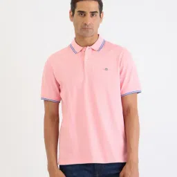GANT Pink Regular fit Solid Polo T-Shirt-picture-25