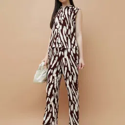 Fame Forever By Lifestyle Brown Regular Fit Printed Trousers image 4