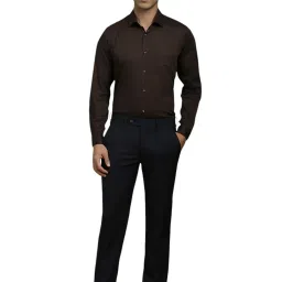 Louis Philippe Black Blended Regular fit Print Trousers image 4
