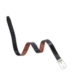 United Colors of Benetton Larry Navy & Tan Leather Solid Reversible Belt image 4